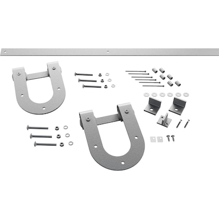 Ekena Millwork Premium Horseshoe Barn Door Hardware Set w/ 5' Track for 1 3/4" Doors, PC Chrome GB60014H25CR